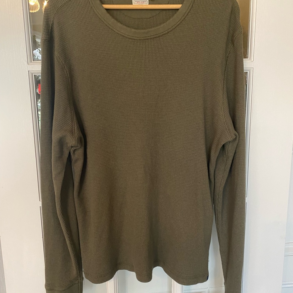 Faherty Olive Thermal Knit Top